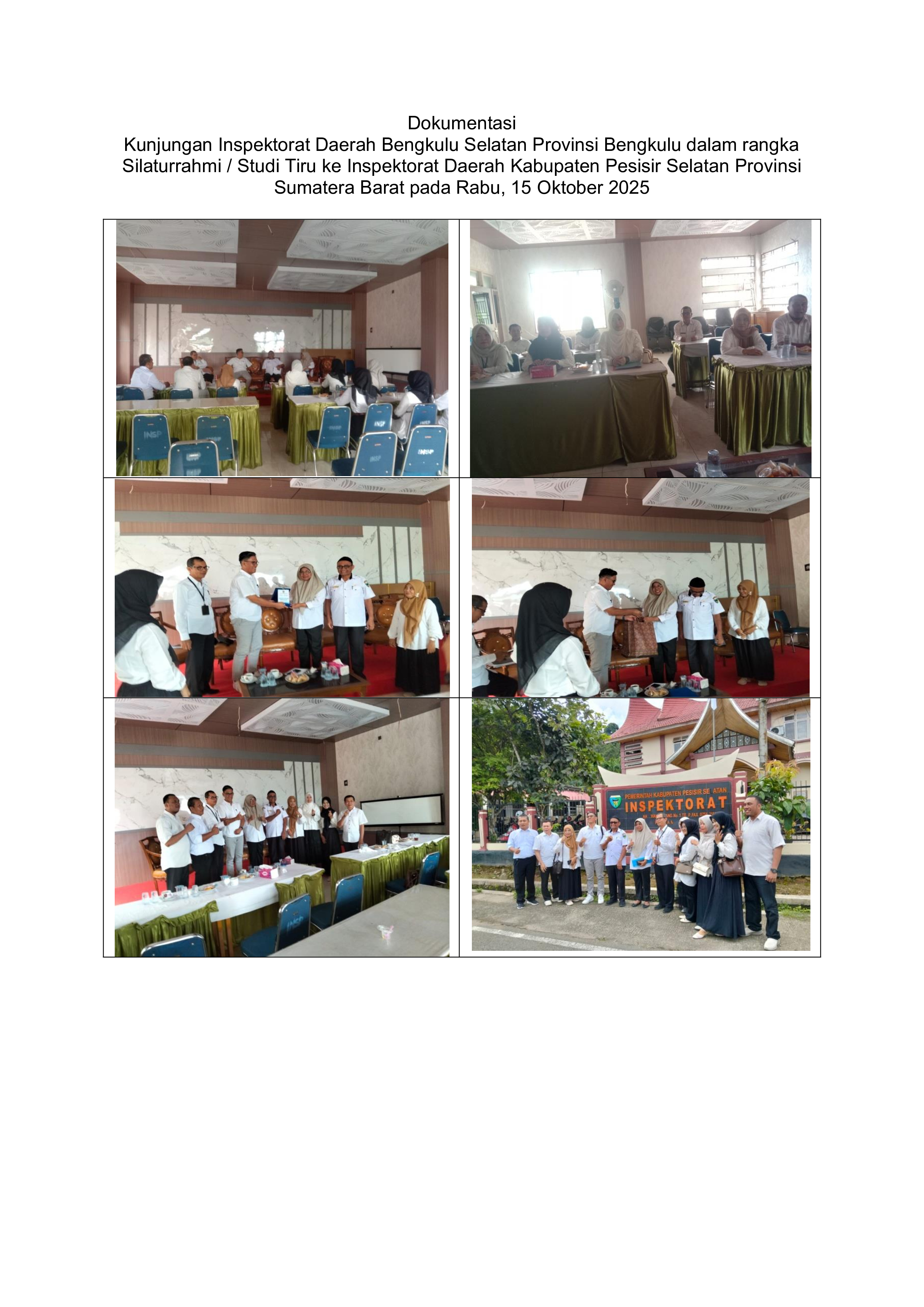 Kunjungan Inspektorat Daerah Bengkulu Selatan Provinsi Bengkulu dalam rangka Silaturrahmi / Studi Ti